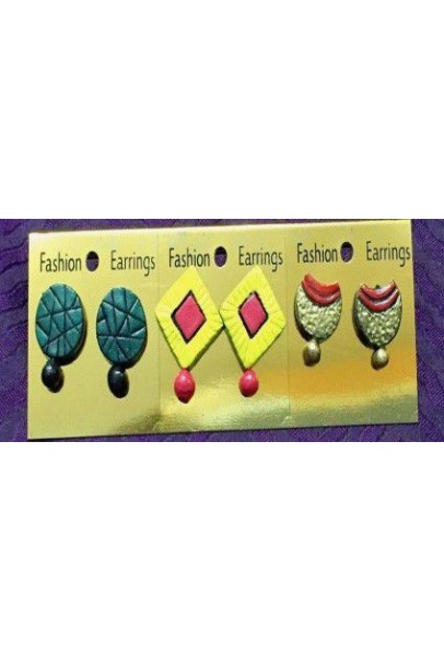 Handpainted Terracotta Jewellery – Ear rings Handpainted Terracotta Jewellery – Ear rings